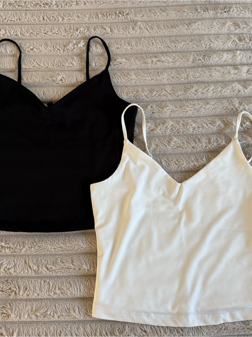 Dynamite Black & White Spaghetti Strap V-Neck Camisoles